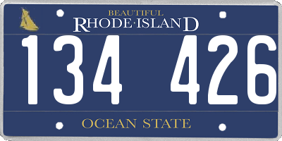 RI license plate 134426