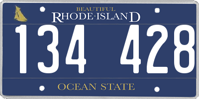 RI license plate 134428