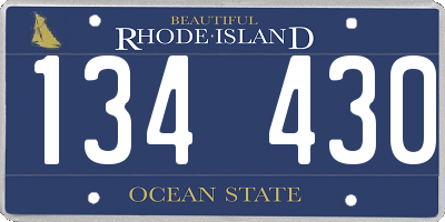 RI license plate 134430