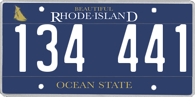 RI license plate 134441