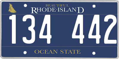 RI license plate 134442