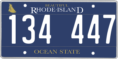 RI license plate 134447