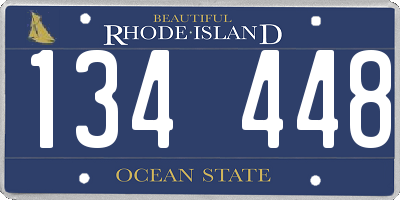 RI license plate 134448