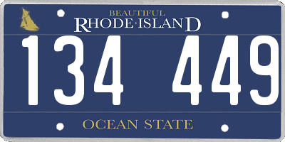 RI license plate 134449