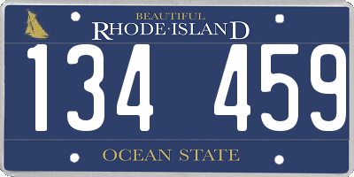 RI license plate 134459