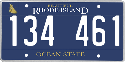 RI license plate 134461