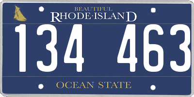 RI license plate 134463