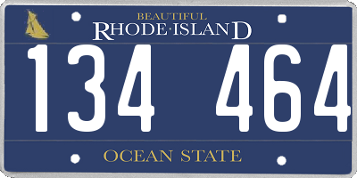 RI license plate 134464