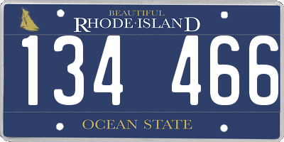 RI license plate 134466