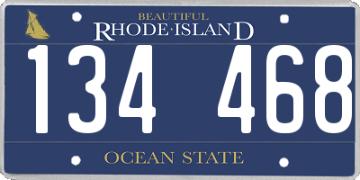 RI license plate 134468