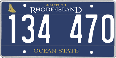 RI license plate 134470