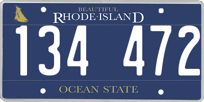 RI license plate 134472