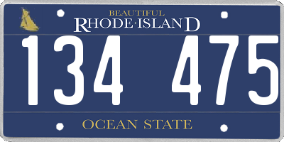 RI license plate 134475