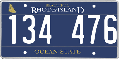 RI license plate 134476