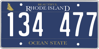RI license plate 134477