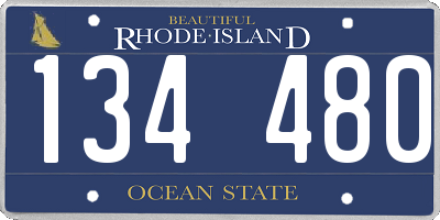 RI license plate 134480