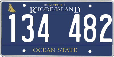 RI license plate 134482