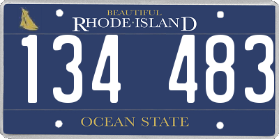 RI license plate 134483