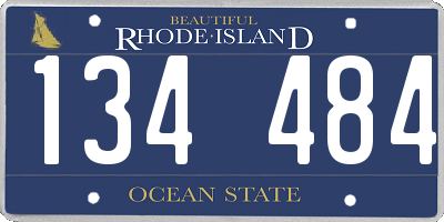 RI license plate 134484