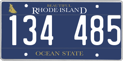 RI license plate 134485