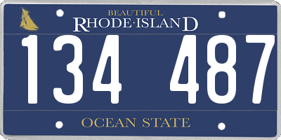 RI license plate 134487