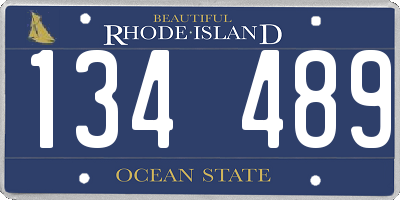 RI license plate 134489