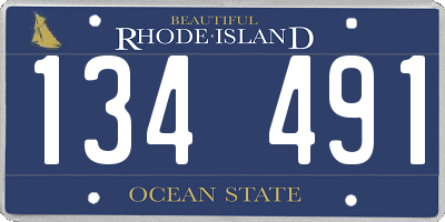 RI license plate 134491