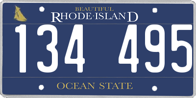RI license plate 134495