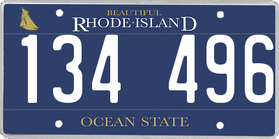 RI license plate 134496