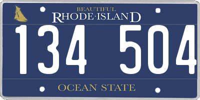 RI license plate 134504