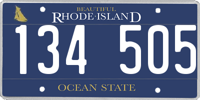 RI license plate 134505