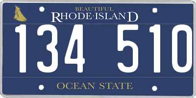 RI license plate 134510