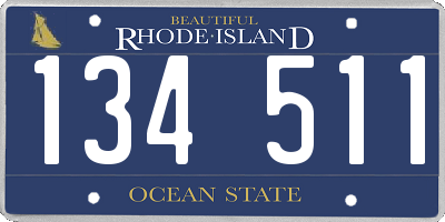 RI license plate 134511