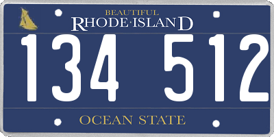RI license plate 134512