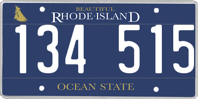 RI license plate 134515