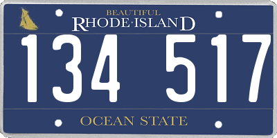 RI license plate 134517
