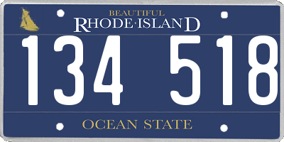 RI license plate 134518