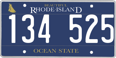 RI license plate 134525