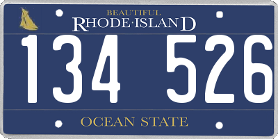 RI license plate 134526