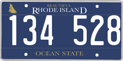RI license plate 134528