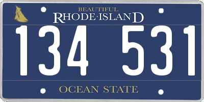 RI license plate 134531