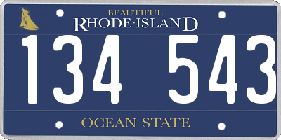 RI license plate 134543