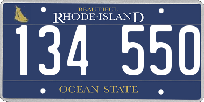 RI license plate 134550
