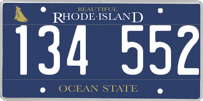 RI license plate 134552