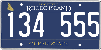 RI license plate 134555