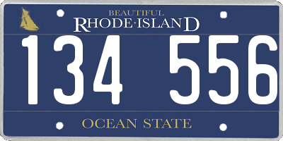 RI license plate 134556