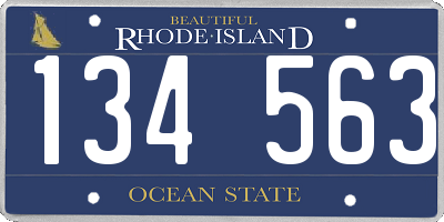 RI license plate 134563