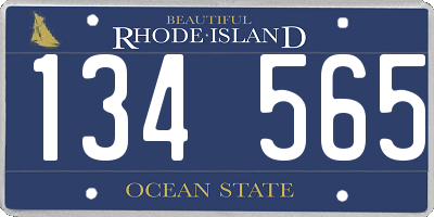 RI license plate 134565