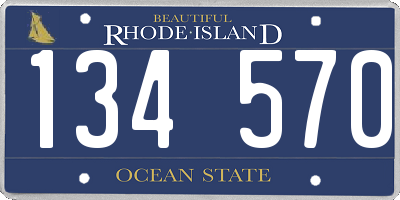 RI license plate 134570
