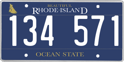 RI license plate 134571